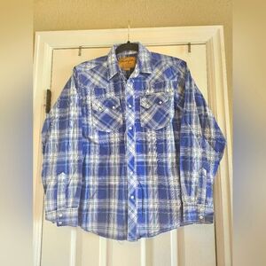 Wrangler Retro Button Bown Plaid Youth SZ